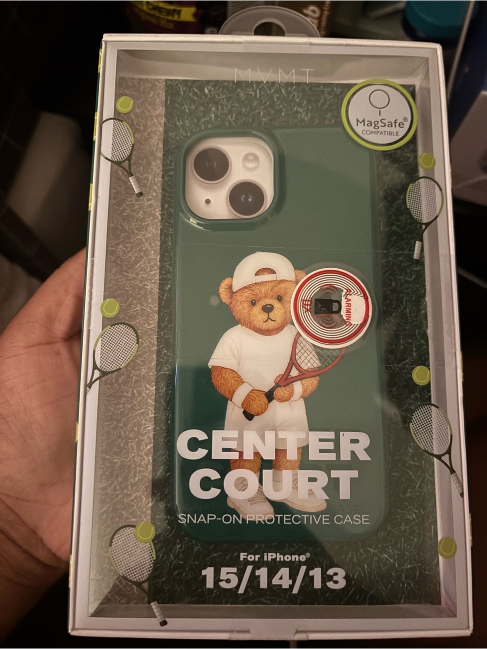 MVMT Center Court Tennis Bear iPhone Case - Green